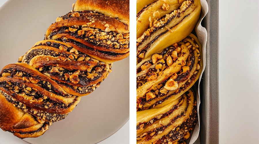 Babka con Crema de Cacao y Avellanas