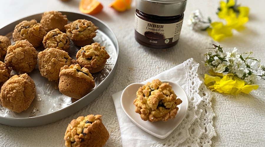 Mini sbrisolone con cuore al cacao