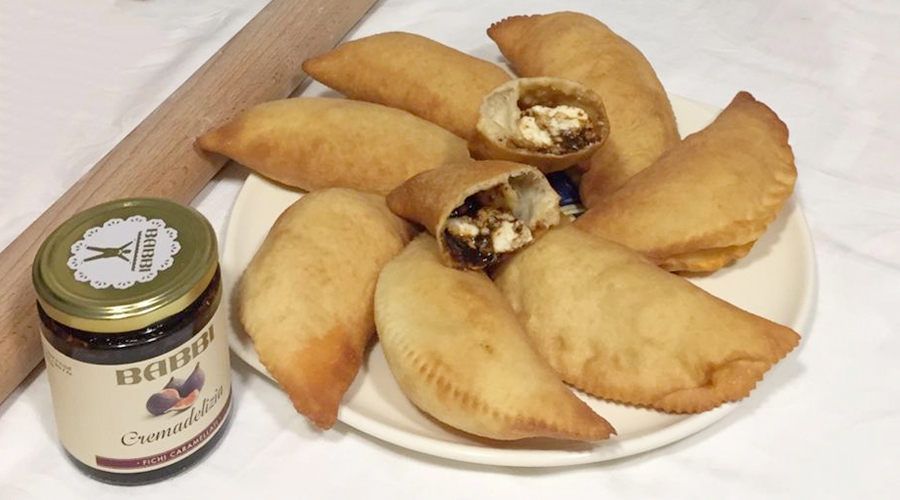 Panzerotti pugliesi con ricotta, Cremadelizia ai fichi caramellati e mandorle