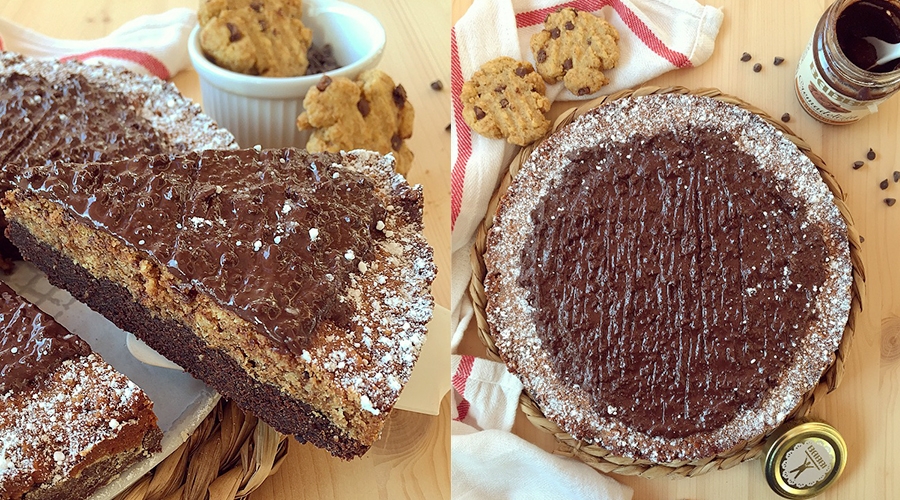 Torta Biscokrok al cacao, miele e biscotti