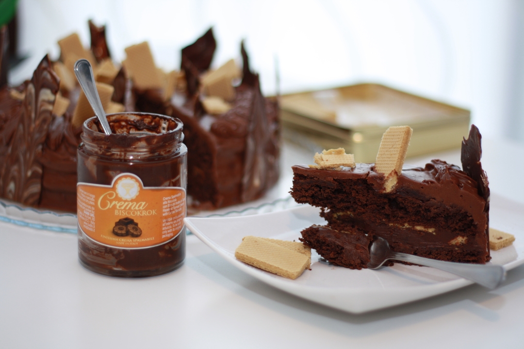 Torta Biscokrok con Waferini al Pistacchio