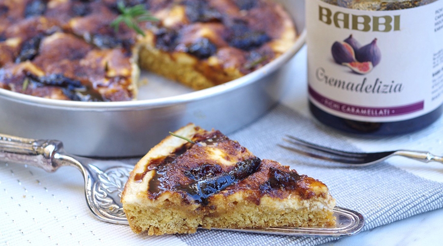Ricotta, caramelized fig and rosemary pie
